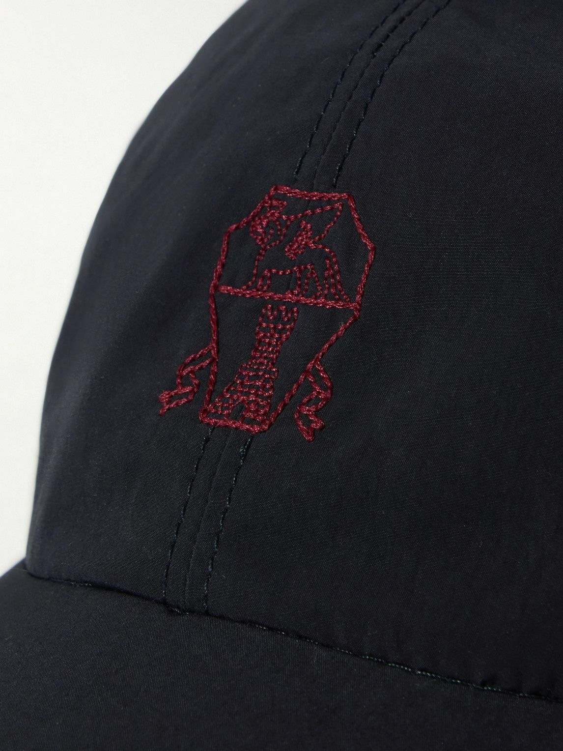 Brunello Cucinelli Embroidered Twill Baseball Cap Blue Brunello