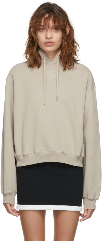 Photo: alexanderwang.t Taupe Structured Puff Logo Hoodie