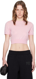 alexanderwang.t Pink Embossed Logo T-Shirt