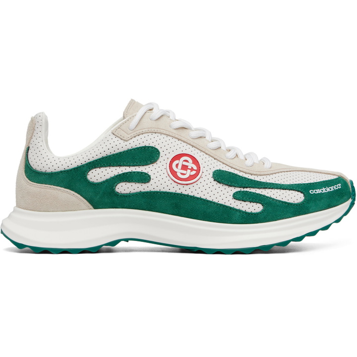 Photo: Casablanca White & Green Stade Sneakers