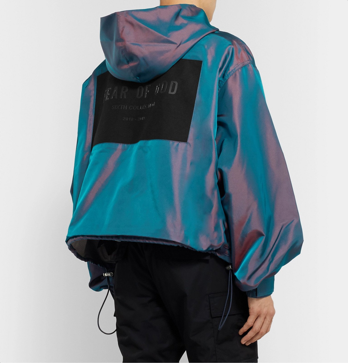 Fear of God - Logo-Appliquéd Iridescent Nylon Zip-Up Hoodie - Blue