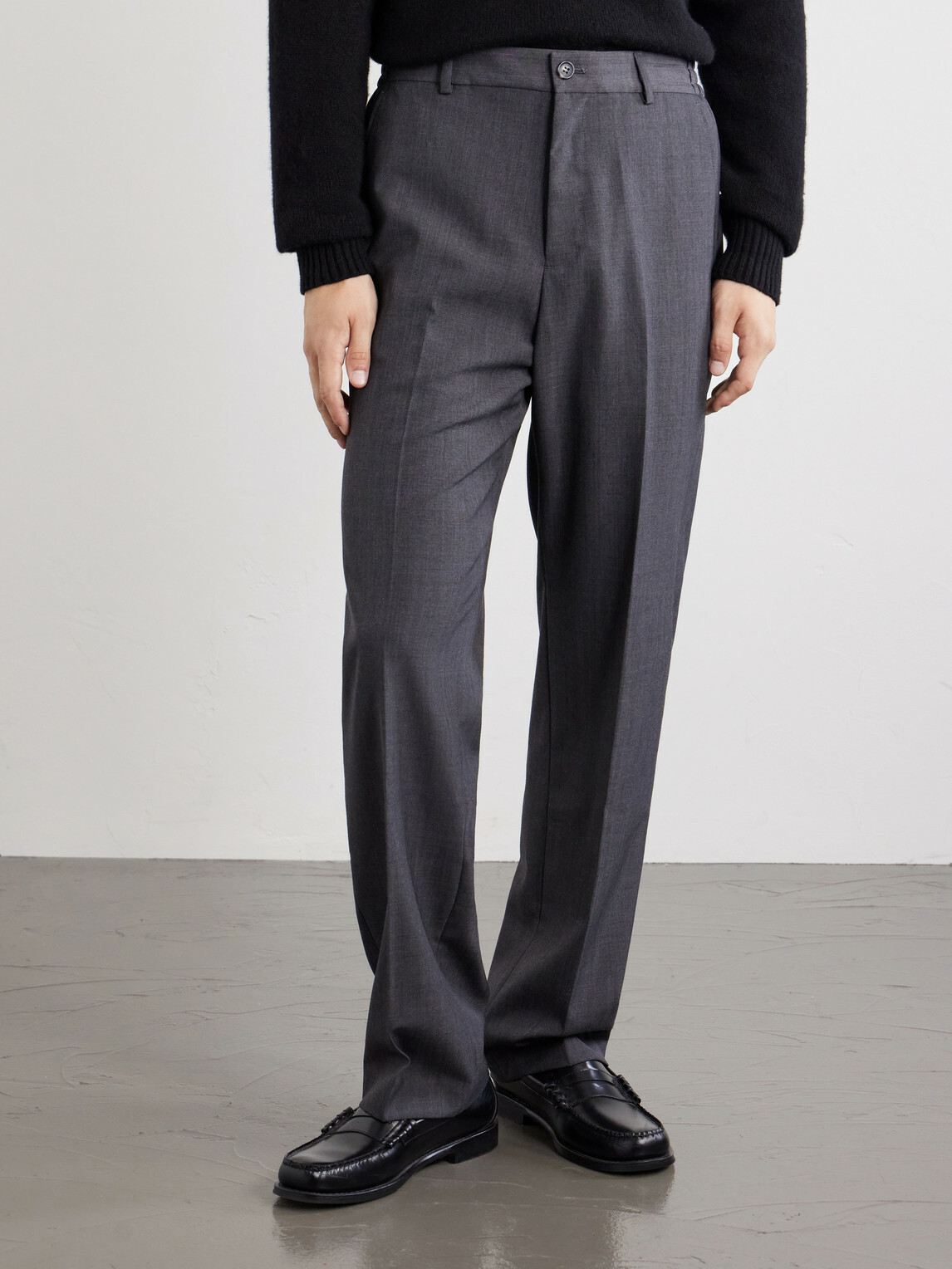 A.P.C. - Dylan Straight-Leg Wool-Blend Grain de Poudre Trousers - Gray