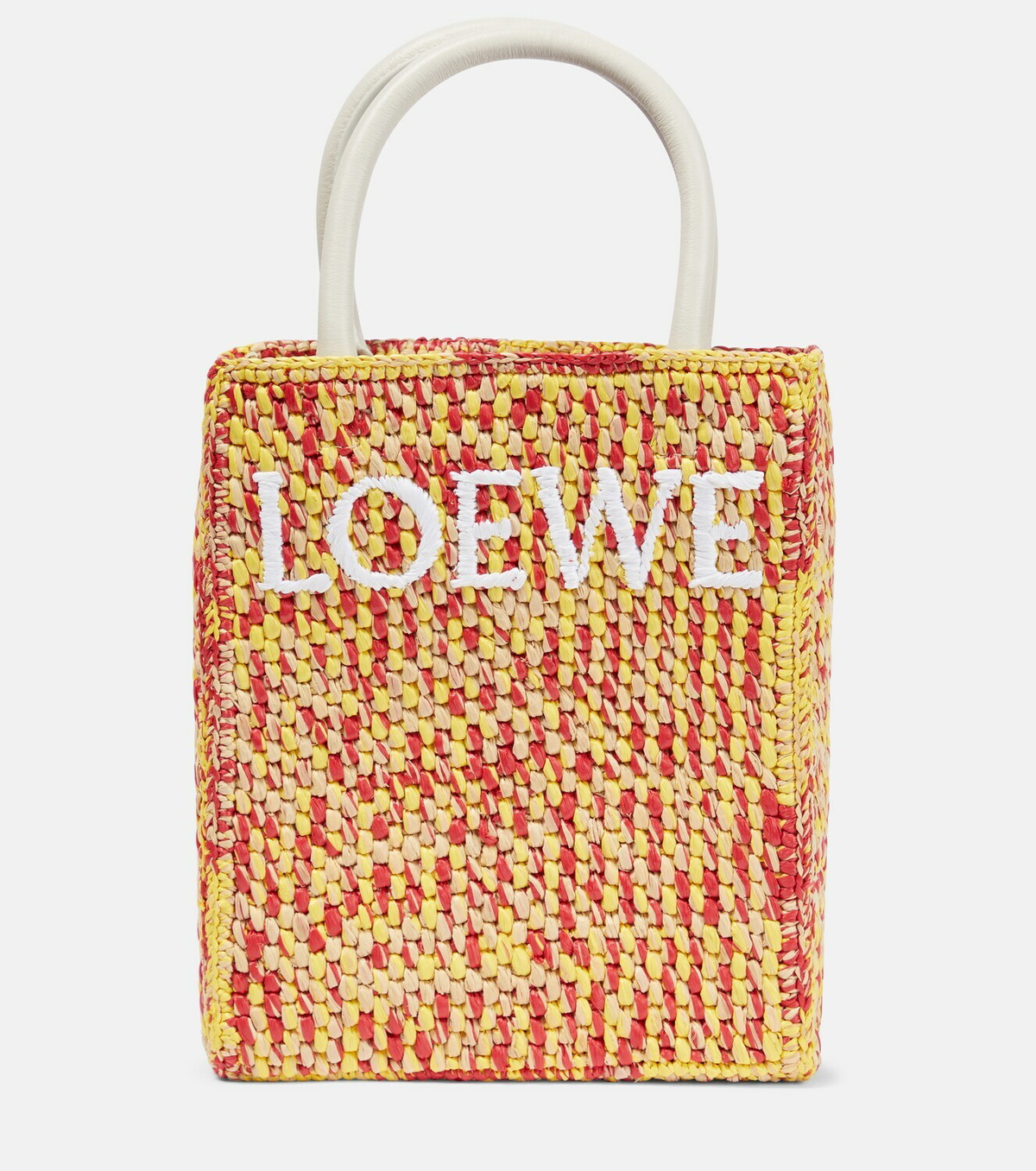 Loewe Standard A4 raffia tote bag