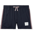 Thom Browne - Short-Length Grosgrain-Trimmed Swim Shorts - Blue