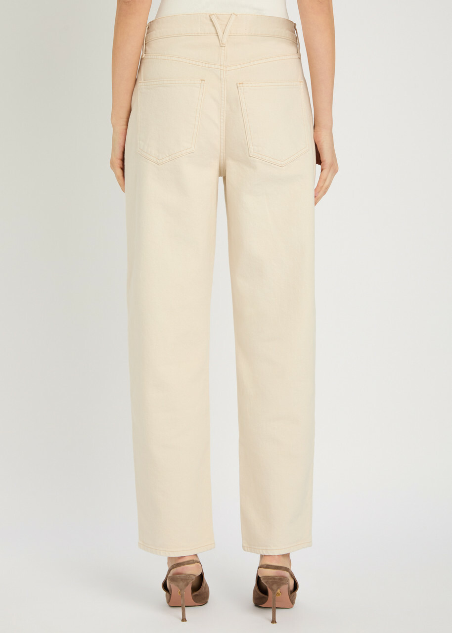 Veronica Beard Haley Arc-leg Jeans Ecru