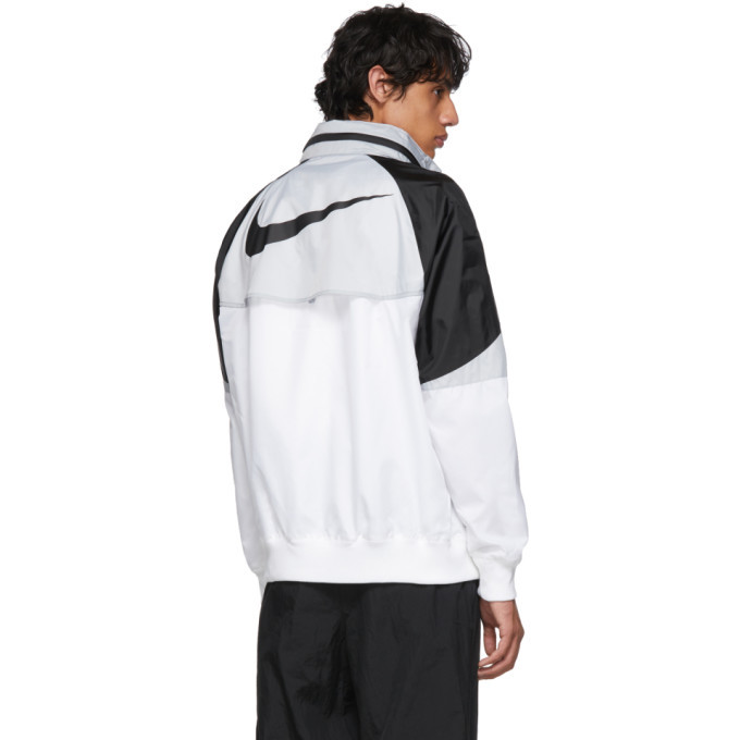 Nike Grey and White Sportswear Windrunner Jacket Nike