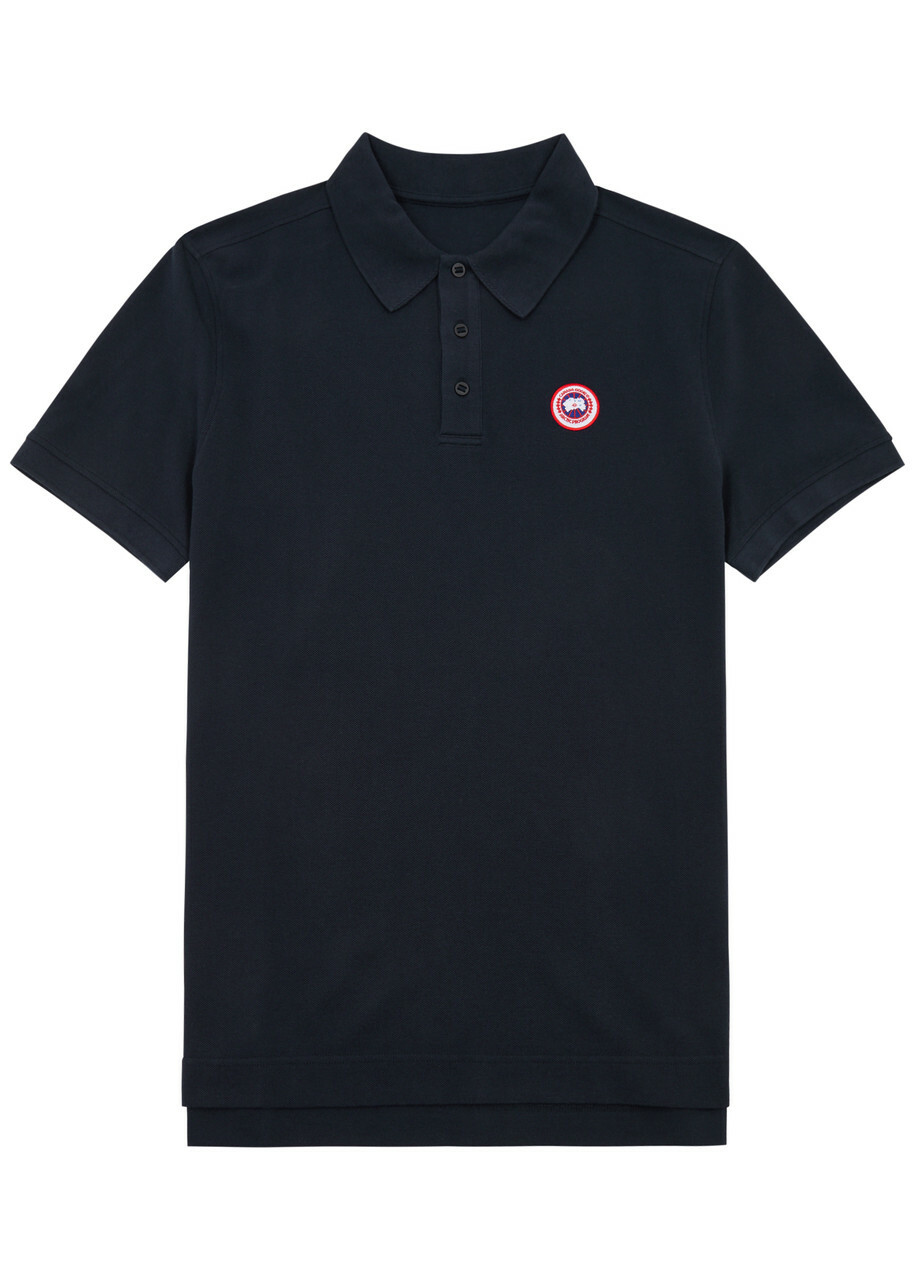 Canada Goose Beckley Logo Piqué Cotton Polo Shirt Navy