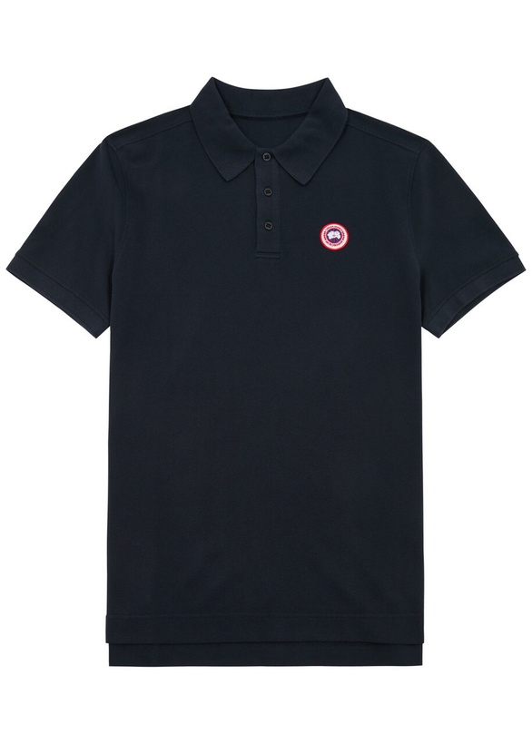 Photo: Canada Goose Beckley Logo Piqué Cotton Polo Shirt Navy