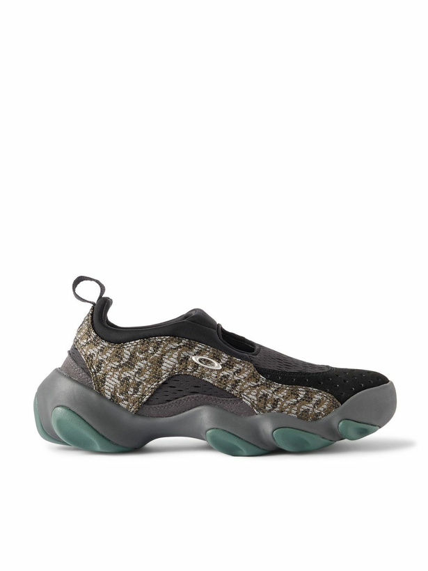 Photo: Oakley Factory - Flesh Jacquard-Knit, Suede and Mesh Slip-On Sneakers - Green