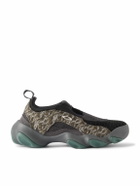 Oakley Factory - Flesh Jacquard-Knit, Suede and Mesh Slip-On Sneakers - Green