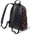 TOM FORD - Buckley Leather-Trimmed Zebra-Print Suede Backpack - Black