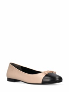TORY BURCH 5mm Cap-toe Leather Ballet