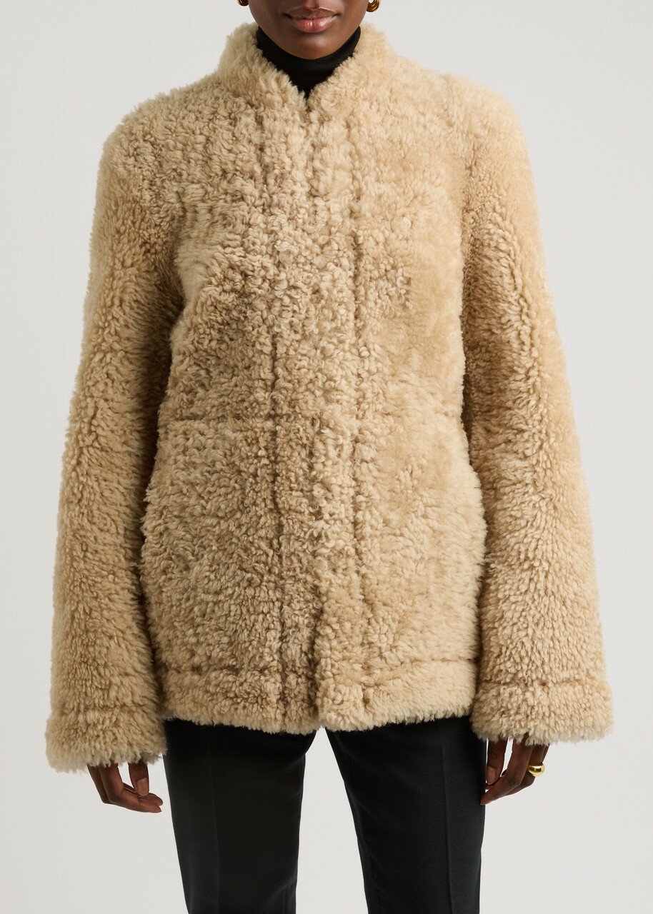 Toteme Shearling Jacket Beige