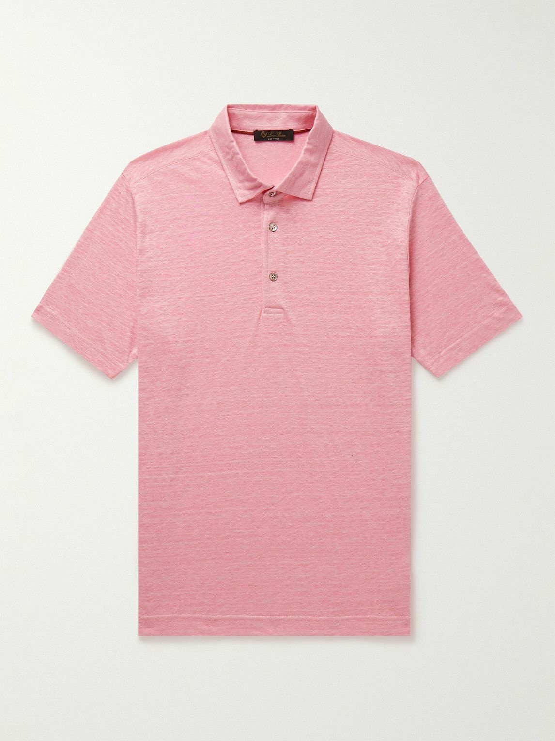 Loro Piana - Linen-Jersey Polo Shirt - Pink Loro Piana