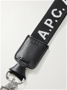 A.P.C. - Leather-Trimmed Logo-Jacquard Webbing Key Fob