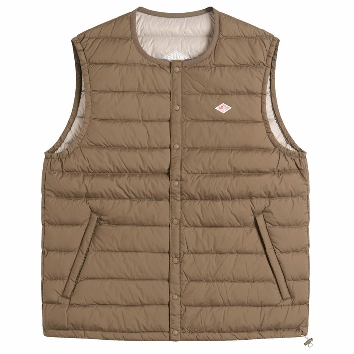 Photo: Danton Men's Inner Down Crewneck Vest in Olive