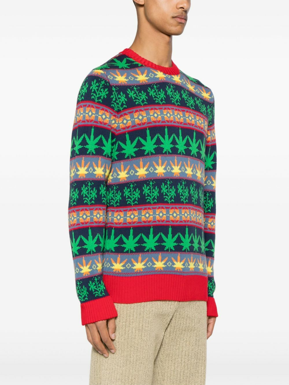 BODE Multicolour Marin Patterned-Jacquard Cotton Sweater Bode