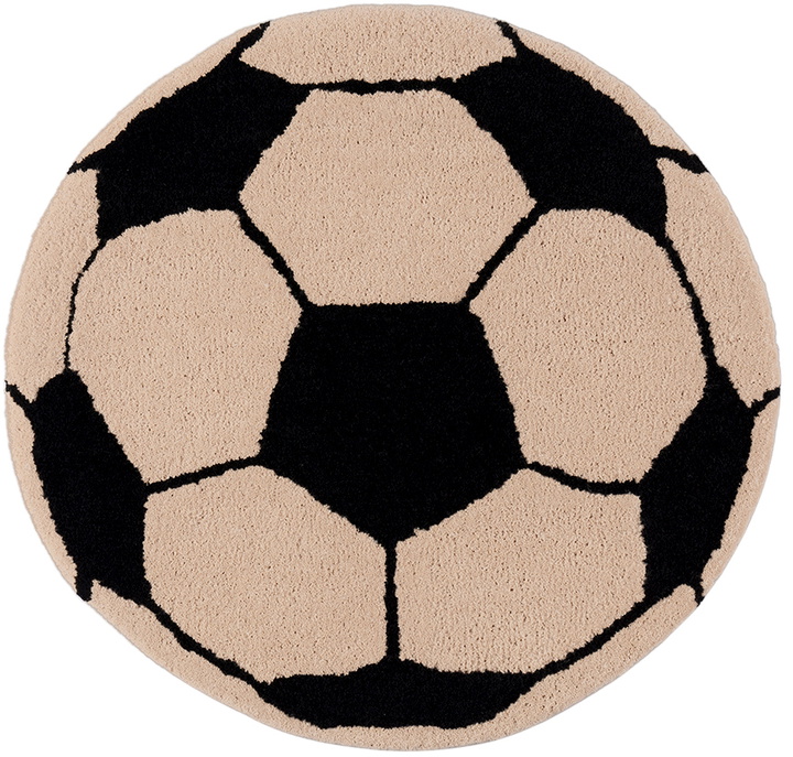 Photo: Rashelle SSENSE Exclusive Black & Beige Soccer Ball Rug