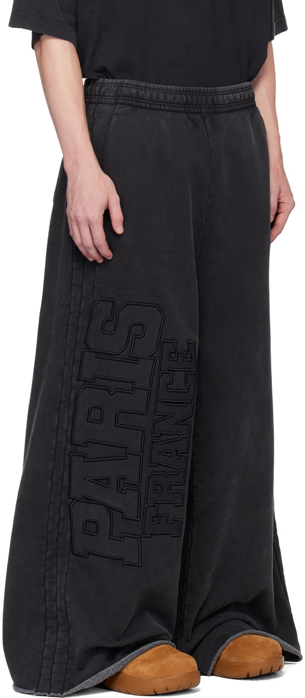 VETEMENTS☆関税込☆ブラック Paris XXXL コットン フーディ VETEMENTS Black 'Paris' XXXL Sweatpants Vetements