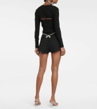 Area Crystal-embellished wool crêpe shorts