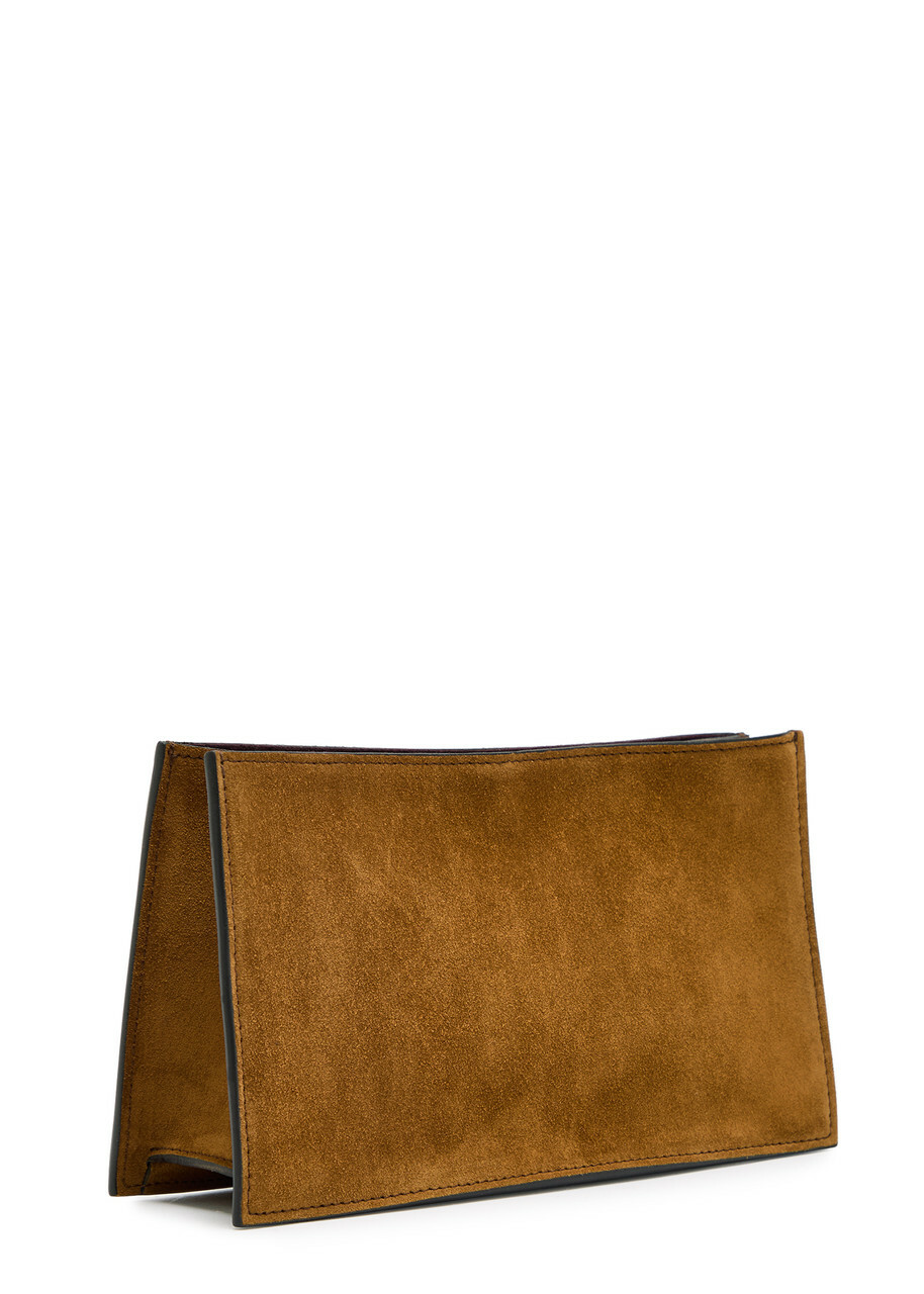 Metier Ease Suede Clutch - Tan - One Size