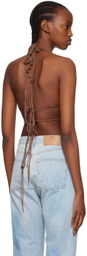 Kijun Brown Flower Bra
