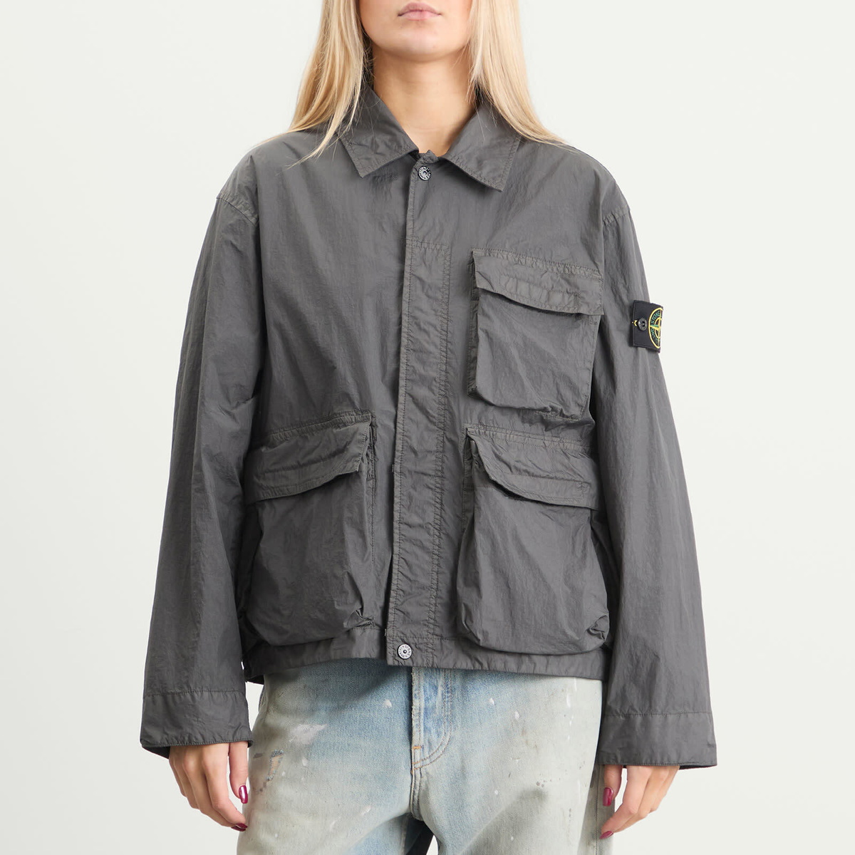 Stone Island Women's Crinkle Reps Jacket in Charcoal
