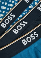 Boss Stretch-cotton Boxer Briefs set of Three Blue