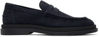 Hugo Navy Suede Loafers