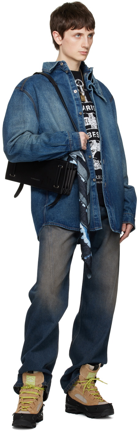 Y/Project Blue Double Collar Denim Jacket