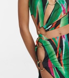 Louisa Ballou - Cutout printed miniskirt