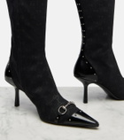 Gucci Savoy Horsebit GG canvas knee-high boots