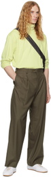AURALEE Green Luster Plaiting Turtleneck