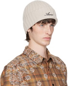 AMIRI Beige Script Beanie