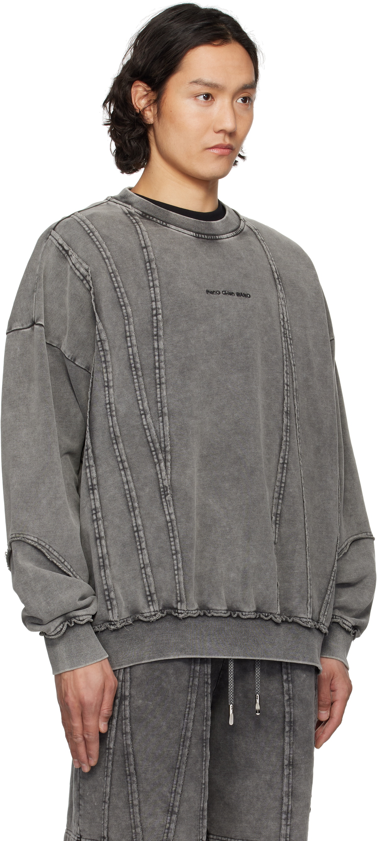 Feng Chen Wang Gray Tie Dyed Sweatshirt