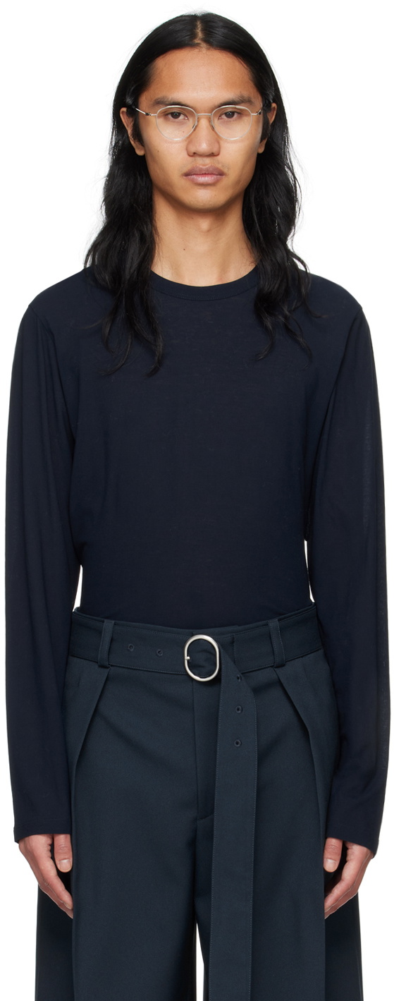 Jil Sander Navy Crewneck Long Sleeve T-Shirt Jil Sander