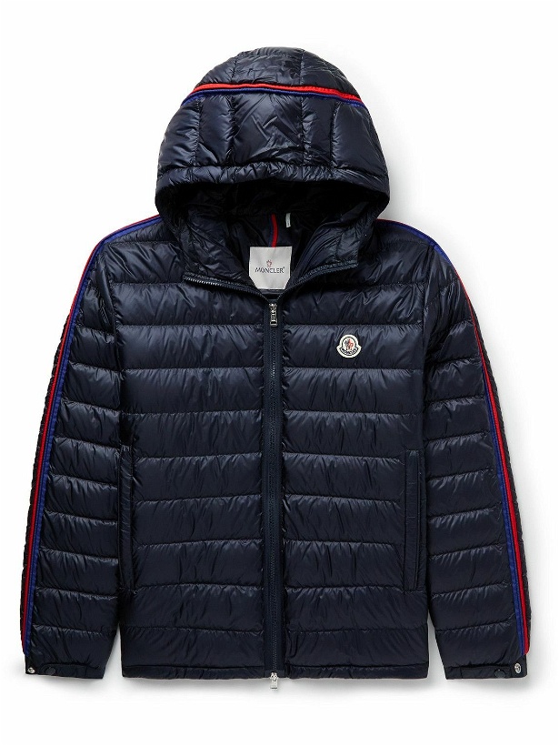 Photo: Moncler - Agout Striped Quilted Shell Down Jacket - Blue