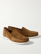 Manolo Blahnik - Monaco Suede Loafers - Brown