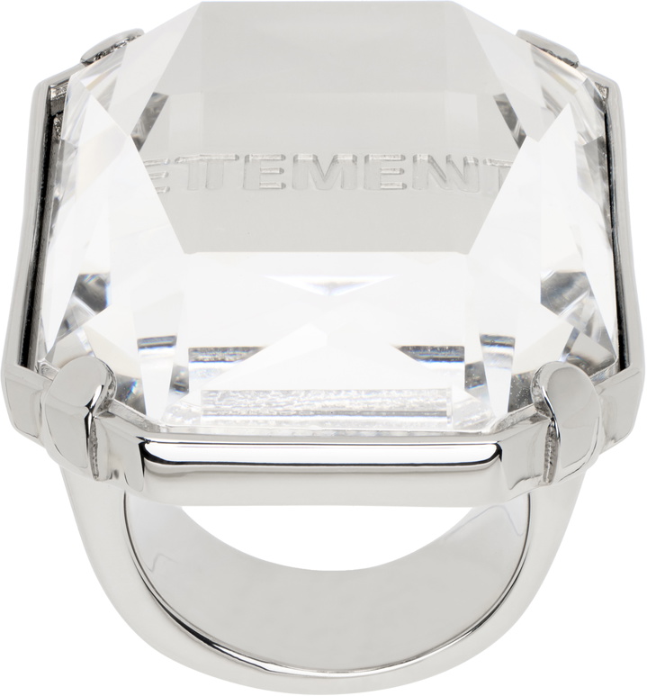Photo: VETEMENTS Silver Baguette Crystal Ring