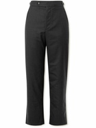 BODE - Straight-Leg Pinstriped Cotton Trousers - Black