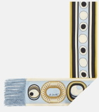 La DoubleJ Fringed printed silk twill scarf