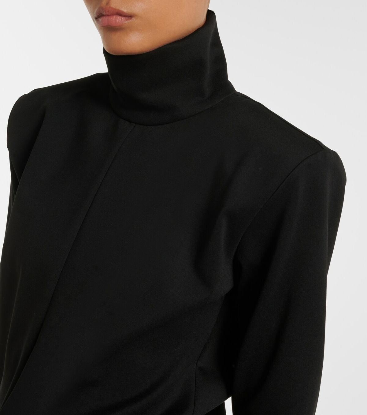The Attico Draped turtleneck jersey minidress