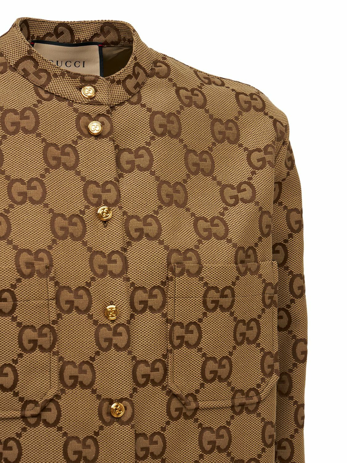 GUCCI - Maxi Gg Canvas Oversized Shirt Gucci