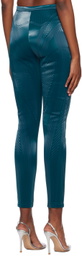 Mugler Blue Embossed Leggings