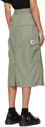 Carhartt Work In Progress Green Jet Cargo Midi Skirt