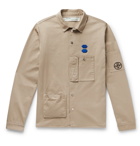 Off-White - Appliquéd Cotton Shirt Jacket - Beige