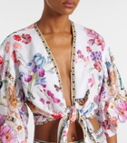 Camilla Floral linen crop top