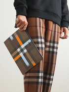 Burberry - Leather-Trimmed Printed Coated-Canvas Pouch