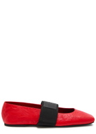 Givenchy Logo-appliquéd Leather Ballet Flats Red