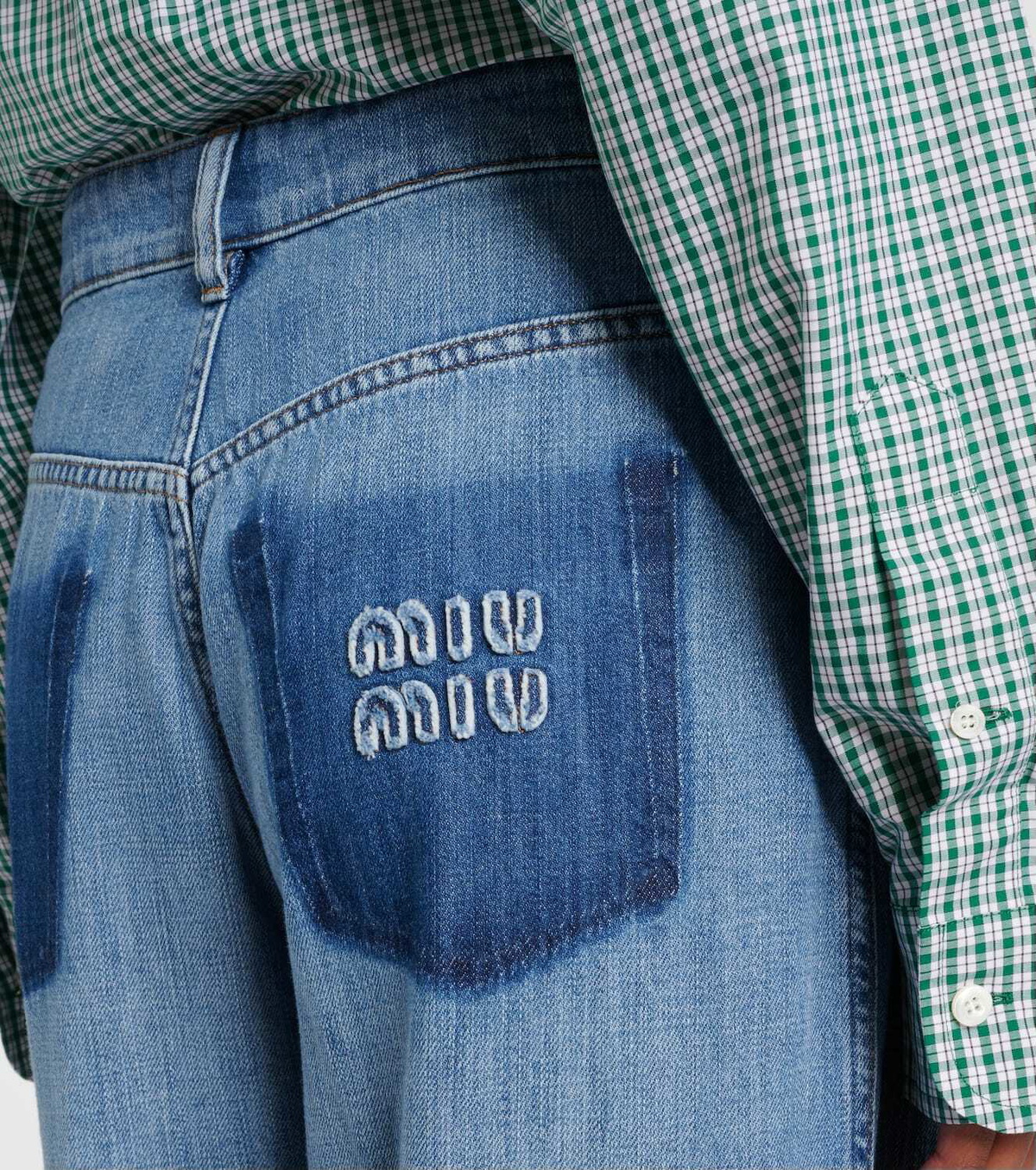 Miu Miu Logo mid-rise wide-leg jeans